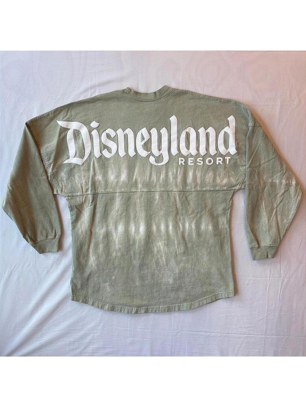 Disneyland Resort Spirit Jersey Sage Green Mineral Wash Long Sleeve Oversized M
